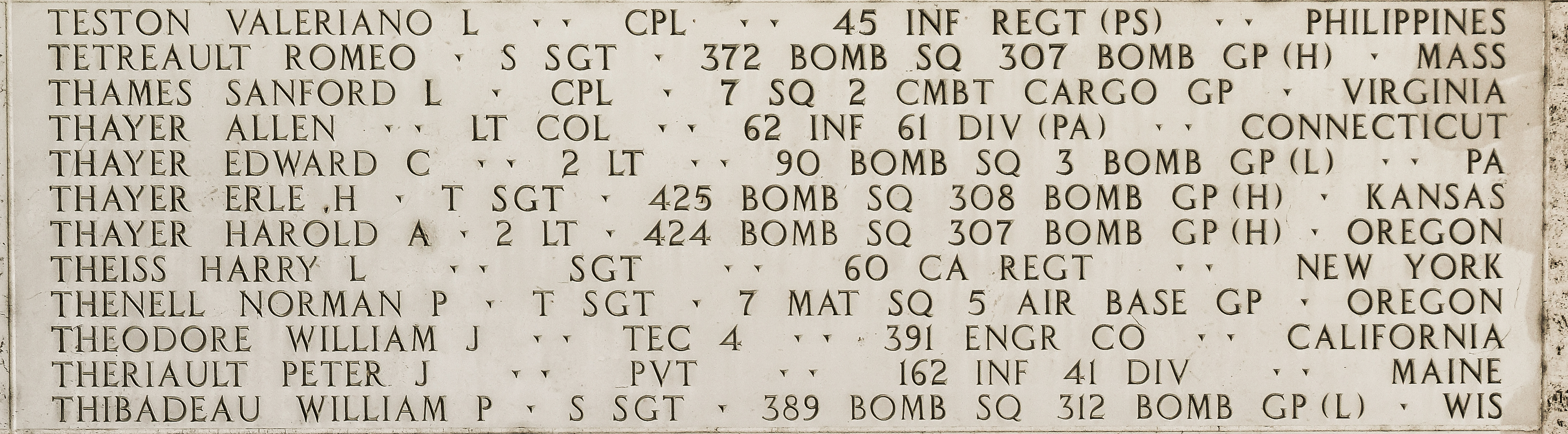 Norman P. Thenell, Technical Sergeant